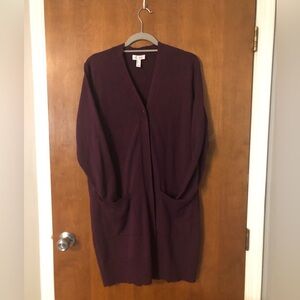 Demin & Co Long Purple Cardigan Size M